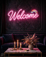 Welcome multicolored · LED Neon — Pink