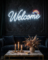 Welcome multicolored · LED Neon — Weiß