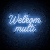 Welkom multi · LED Neon — Blau