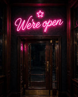 We’re open star · LED Neon — Pink