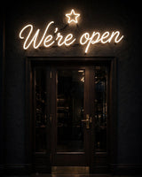 We’re open star · LED Neon — Warmweiß