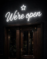 We’re open star · LED Neon — Weiß