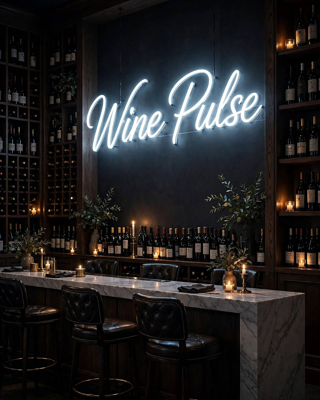Wine Pulse · LED Neon — Weiß