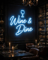 Wine & Dine · LED Neon — Blau
