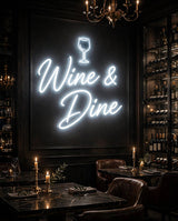 Wine & Dine · LED Neon — Weiß