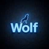 Wolf · LED Neon — Blau