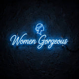 Women Gorgeous · LED Neon — Blau