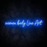 women body Line Art · LED Neon — Blau