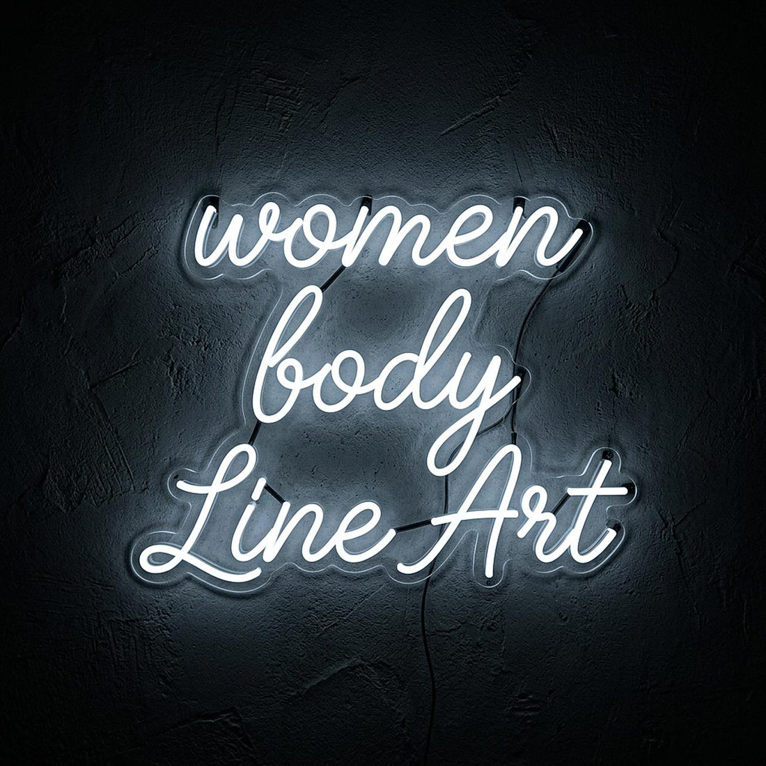 women body Line Art · LED Neon — Weiß
