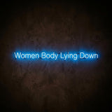 Women Body Lying Down · LED Neon — Blau