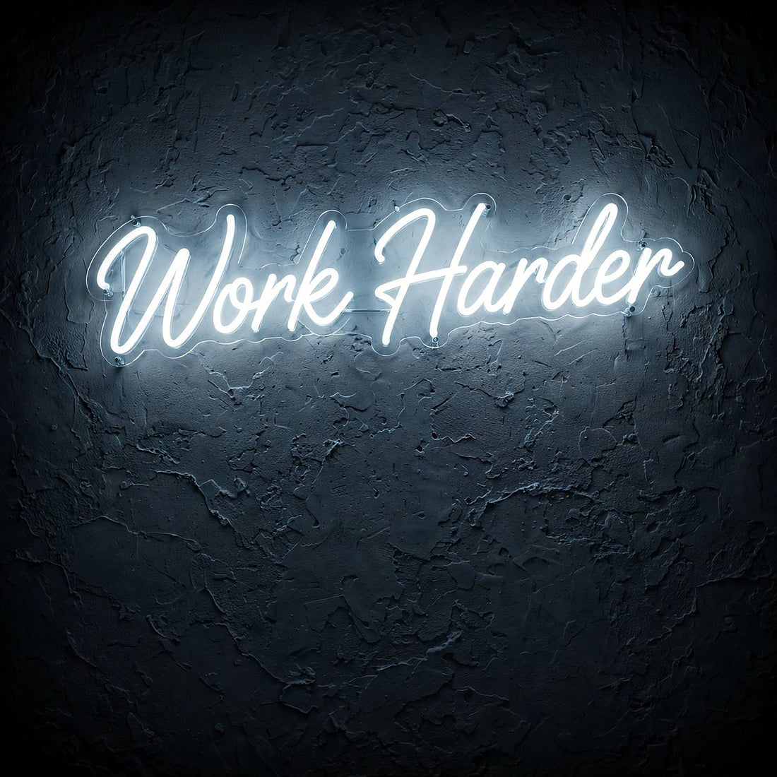 Work Harder · LED Neon — Weiß