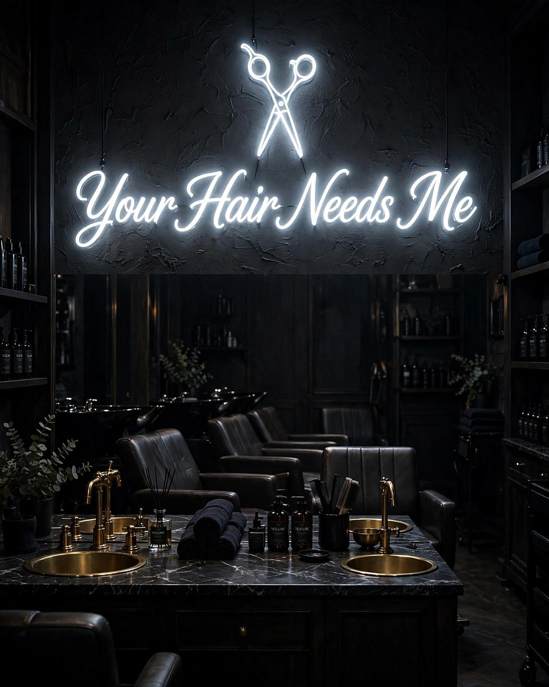 Your Hair Needs Me · LED Neon — Weiß